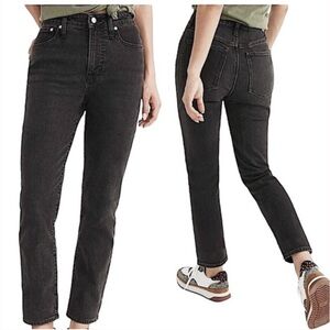 Madewell The Curvy Perfect Vintage Jean High Waist Faded Black Wash Size 24